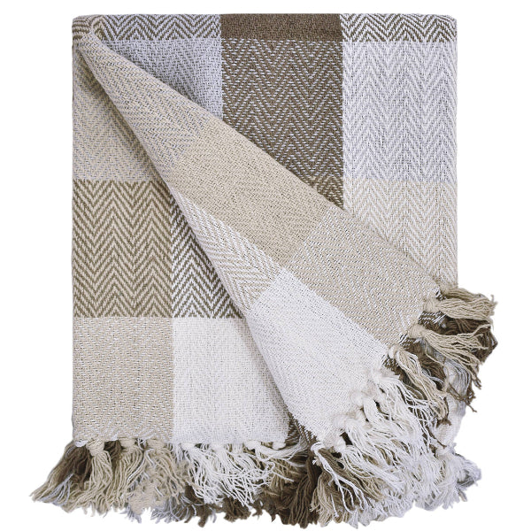 Throw Blanket | Herringbone | Stone 60x80