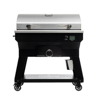 A black recteq Smokestone 600 Griddle with a digital control panel on the front and a stainless steel grilling surface.
