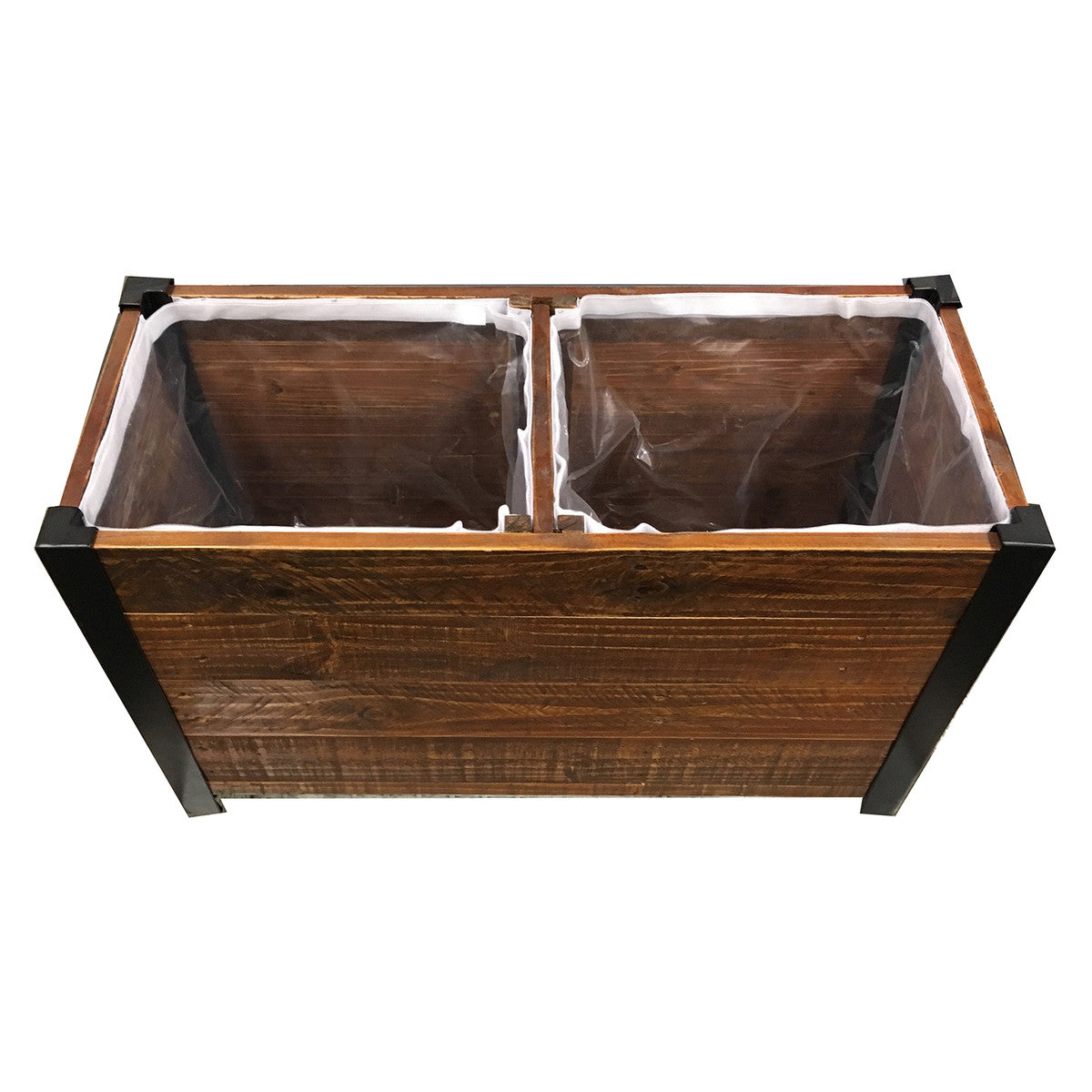 Urban Garden Planter, Recycled Wood and Metal, 2 Sections
