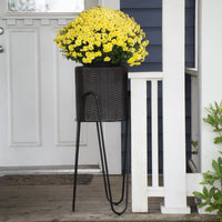 Wicker Planter w/Metal Stand 14"