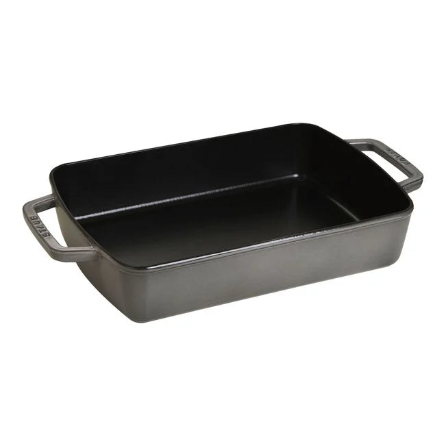 Staub Cast Iron Rectangle Roasting/Baking Dish - Graphite/Grey