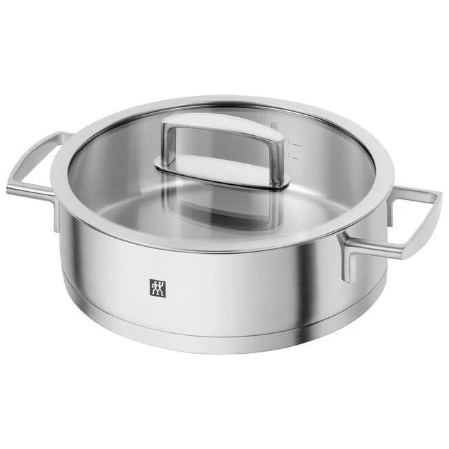 3 | 18/10 SS Round Saucier & Sauteuse - Silver