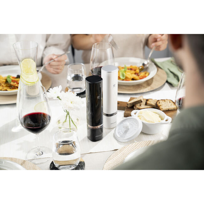 Salt & Pepper Mill (White & Black) Lifestyle View