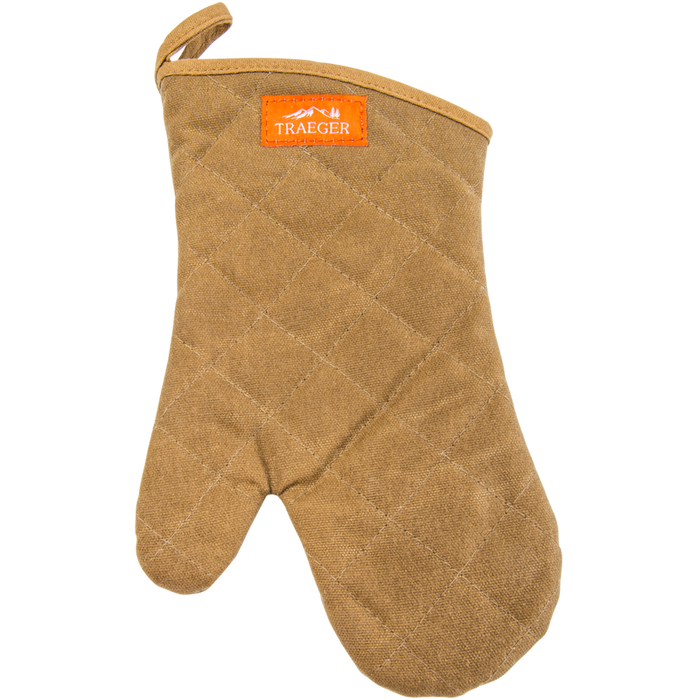 TRAEGER BBQ MITT BROWN CANVAS & LEATHER