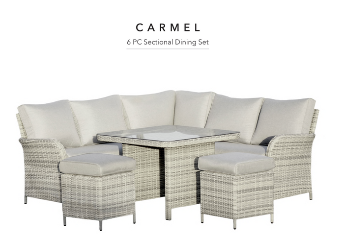 PATIO SETS Carmel 6pc Sectional Dining