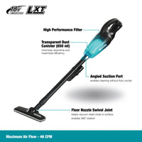 Makita 18V LXT Cordless Vacuum Cleaner BLK DCL180ZB
