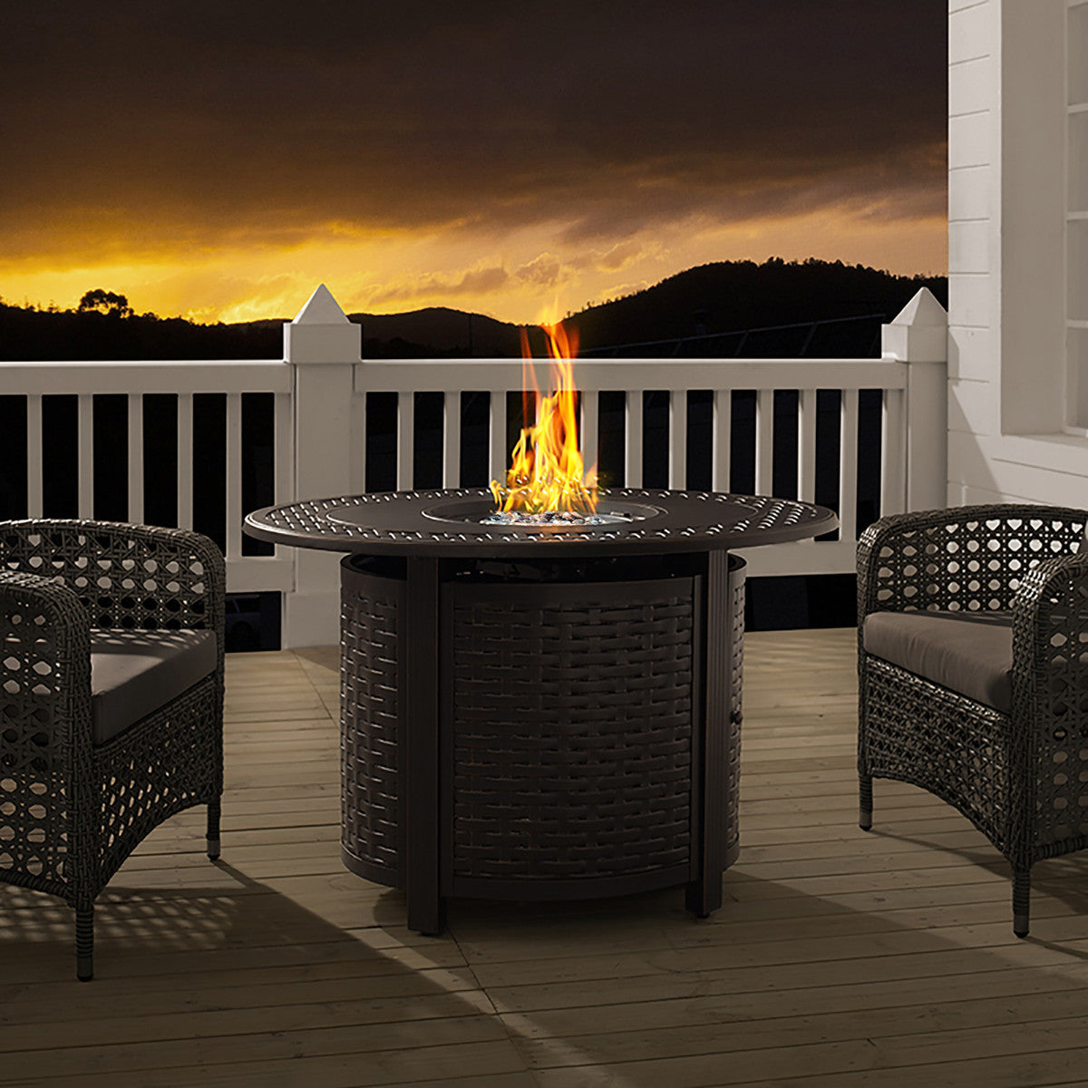 THATCH 39"x32" Convertible Aluminum Firepit OVAL