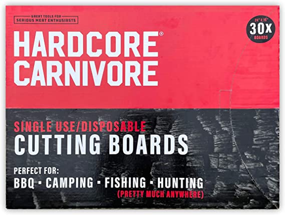 HARDCORE CARNIVORE DISPOSABLE CUTTING BOARD - PACK OF 30