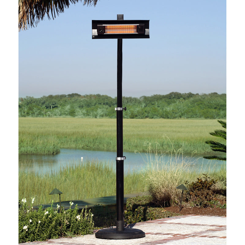 Blk Powder Coated Infrared Patio Heater w/Offset Pole
