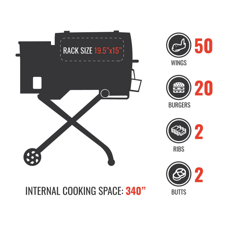 Recteq 340P Cooking Space