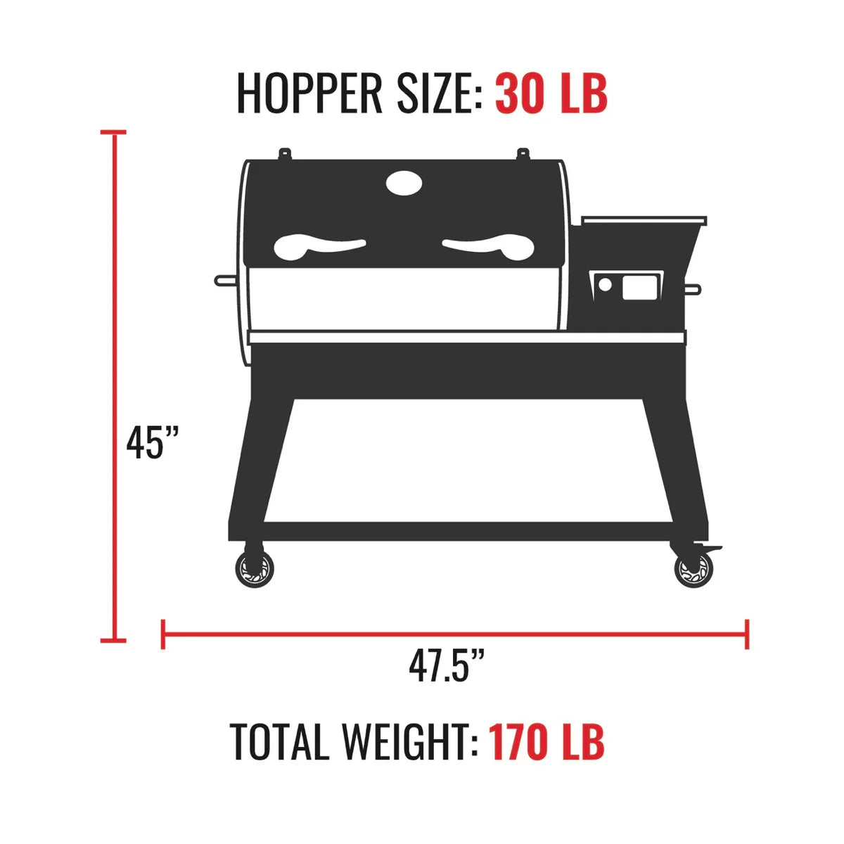 Recteq Backyard Beast Hopper Size