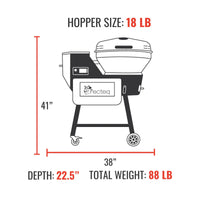 Recteq Bullseye Deluxe Hopper Size