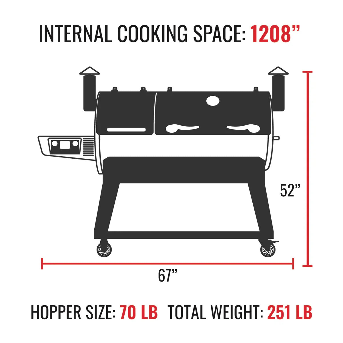 Recteq DualFire Hopper Size