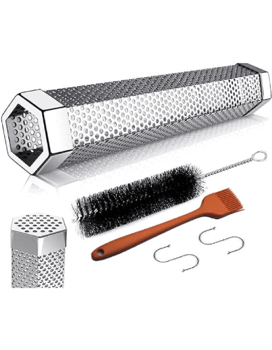Smoke Tube with cleaning brush. Adding more smoke to your grill.