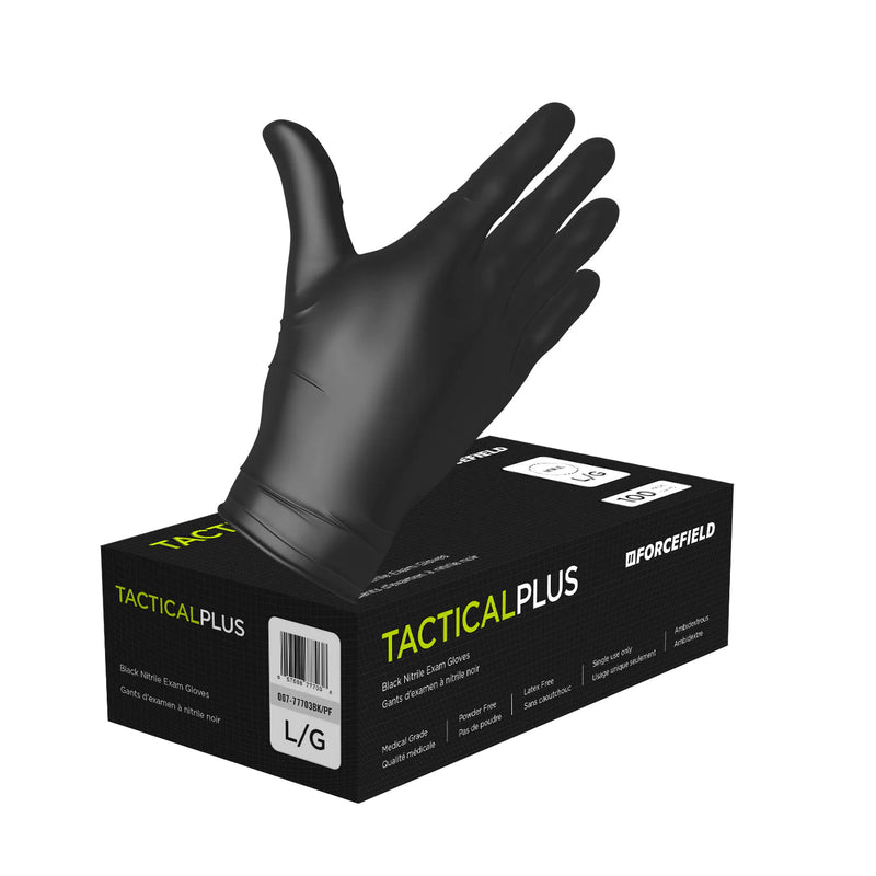 BLACK DISPOSABLE GLOVES - LARGE