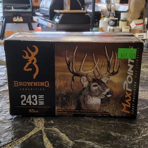 AM 110-520 Browning CF AMMO 243 Win 95gr MaxPoint, DEER #B192102432