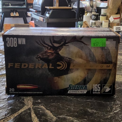 AM 034-390 Federal CF AMMO 308 Win - 165 GR. SIERRA GA.MEKING BTSP "VITAL-SHOK" #p308c