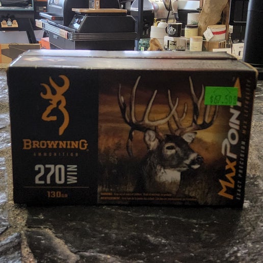 AM 110-521 Browning CF Ammo 270 WIN 130gr MaxPoint, DEER #B192102702