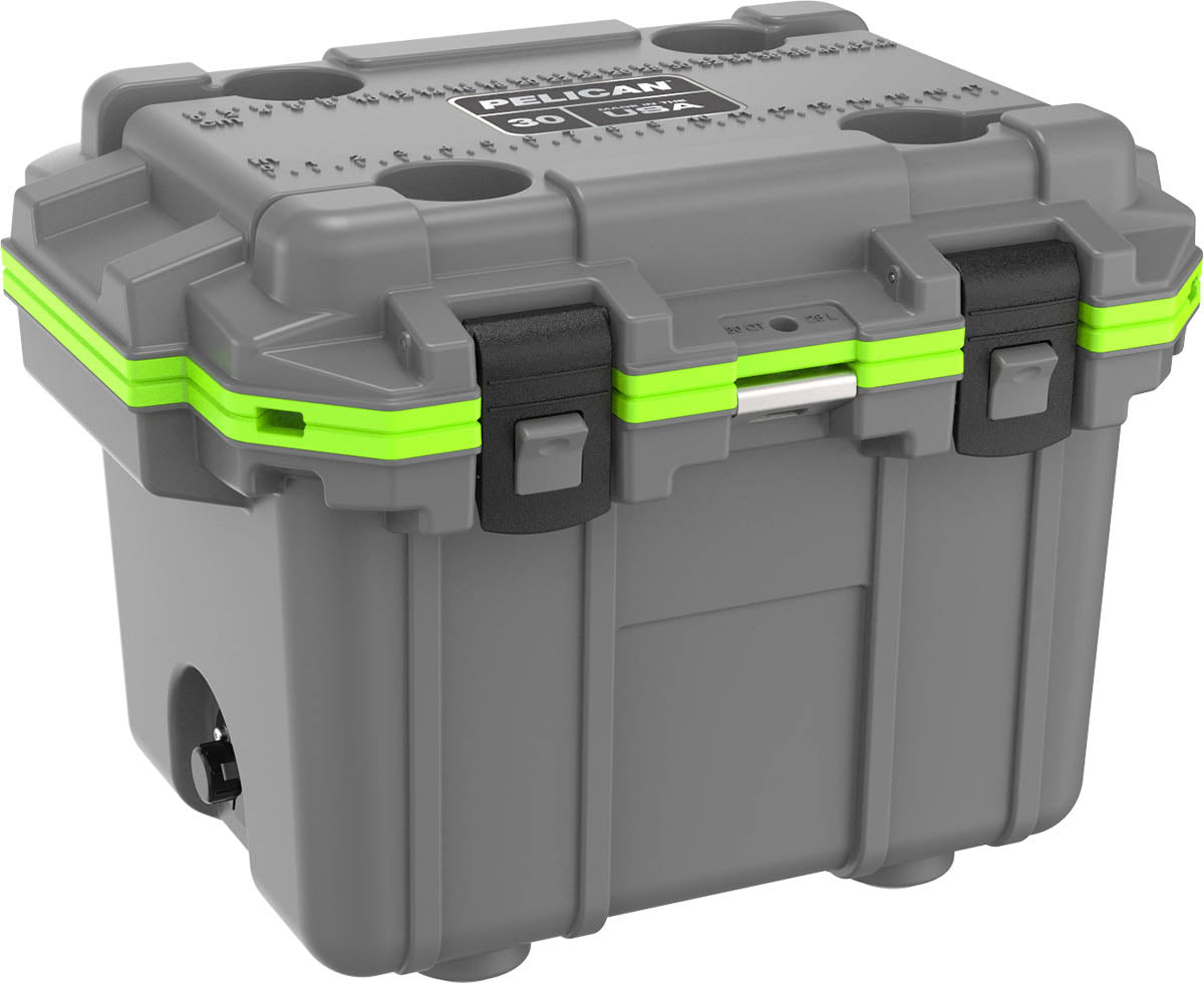 PELICAN -  30QT ELITE COOLER Dark Grey / Green