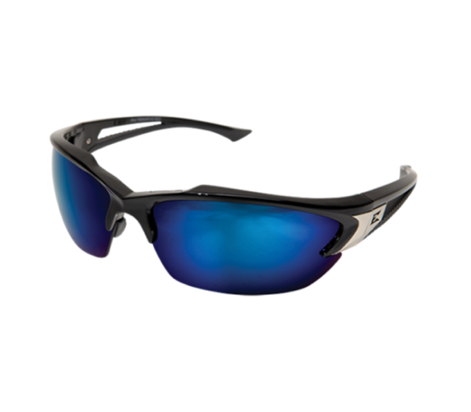 Edge Khor | Black Frame | Polarized Aqua Blue Mirror Lens